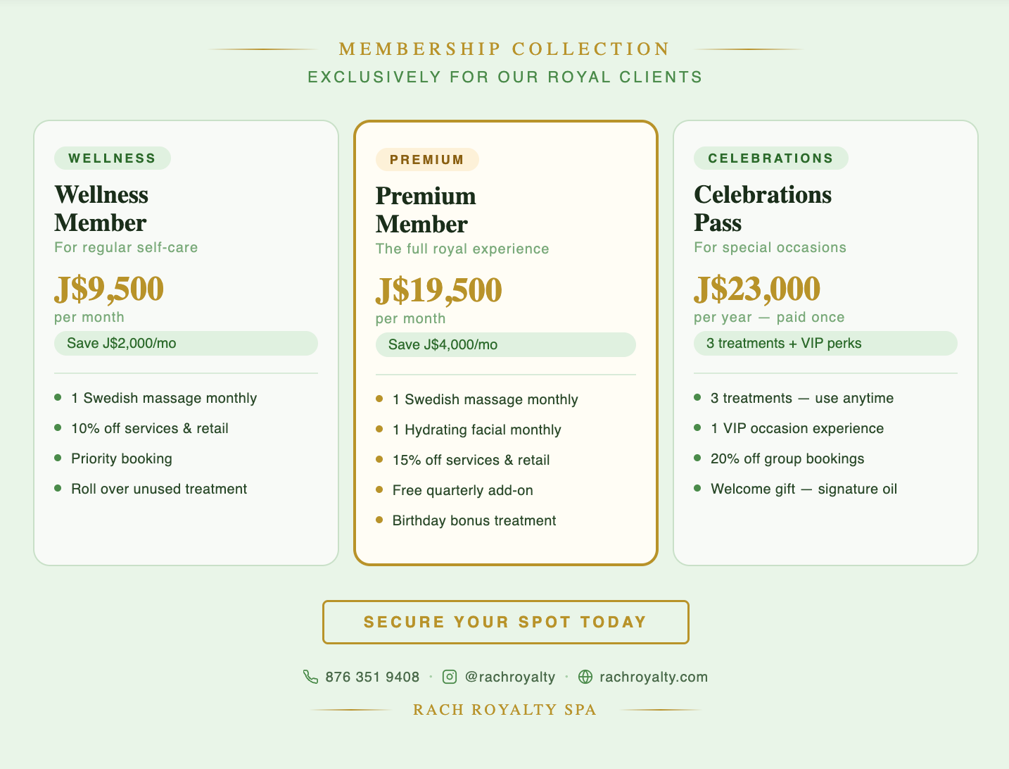 Rach Royalty Wellness Membership