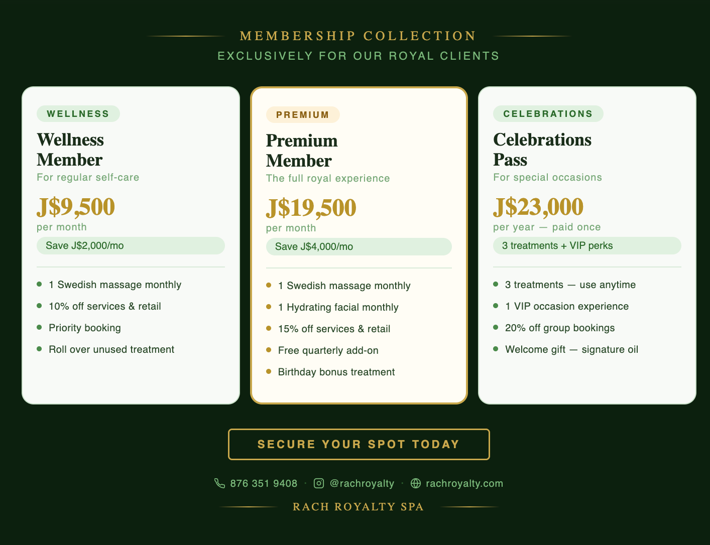 Rach Royalty Wellness Membership
